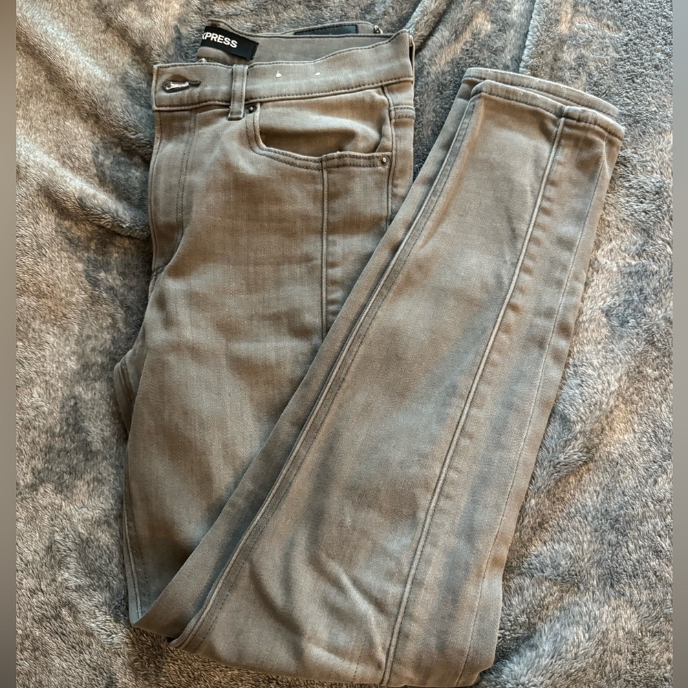 Gray Express Ankle Leggings High Rise Jeans